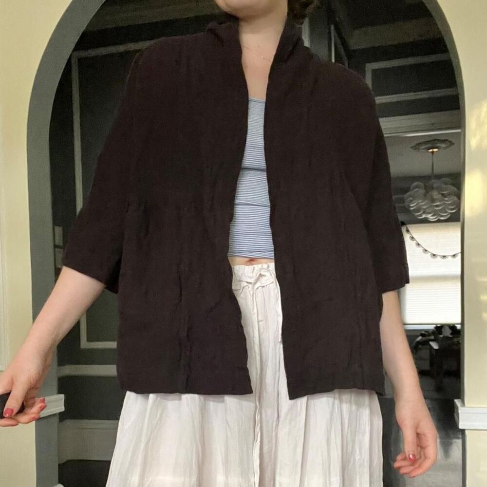 Eileen-fisher Women's Brown and Black Jacket